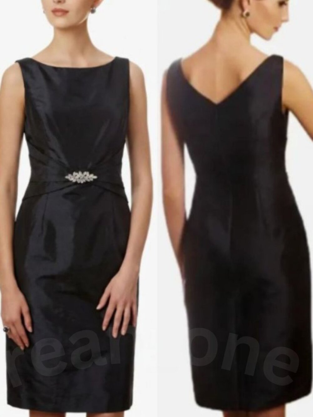 Jade By Jasmine Women’s Stunning‎ Taffeta Bateau Neckline Sheath Dress Size 8